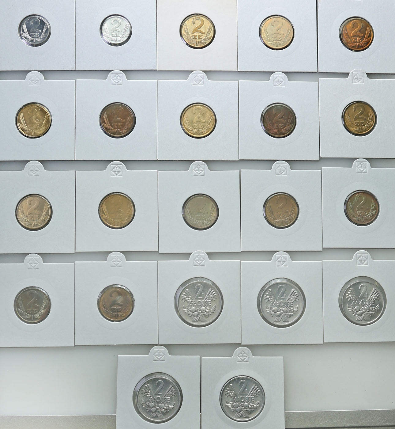 PRL. 2 złote 1958-1990, zestaw 22 monet